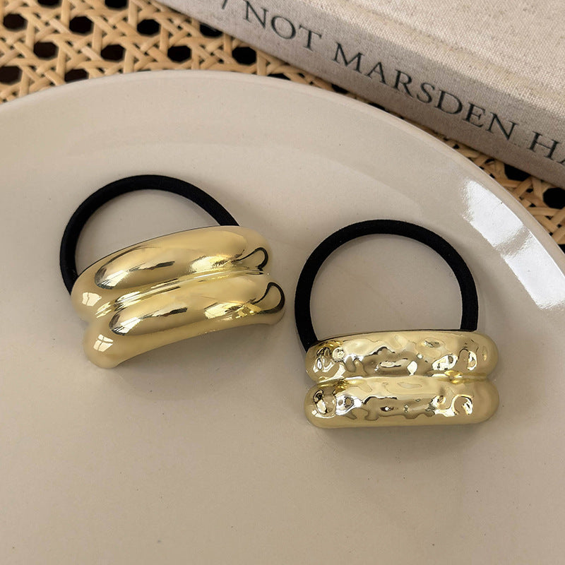 Wholesale geometric metal elastic all-match design retro temperament hair rope